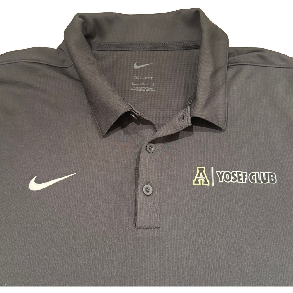 Nike App State Yosef Club Men L Dri-FIT Polo Anthracite Appalachian State NWOT